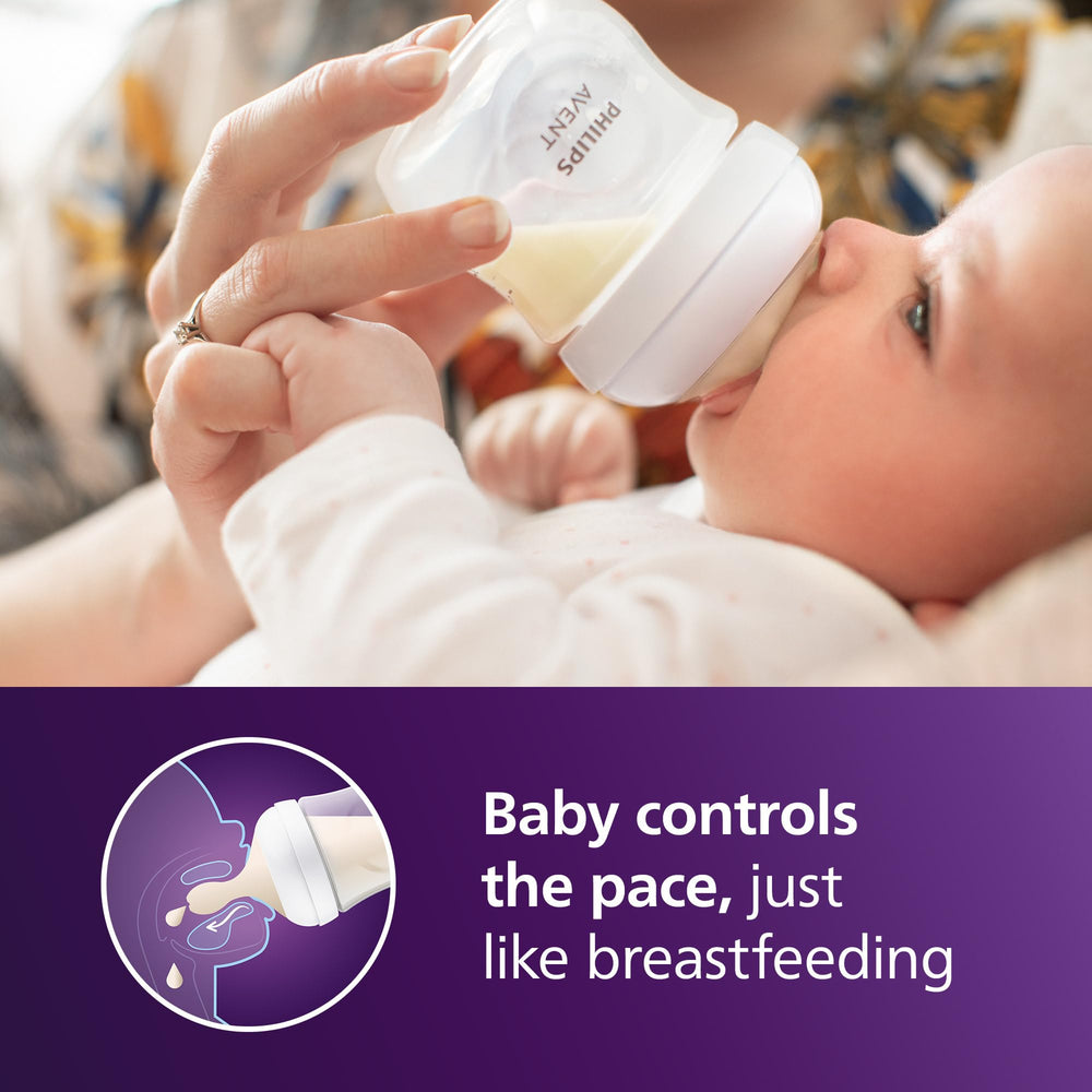 Philips Avent close-up of breast-shaped nipple for comfortable latch