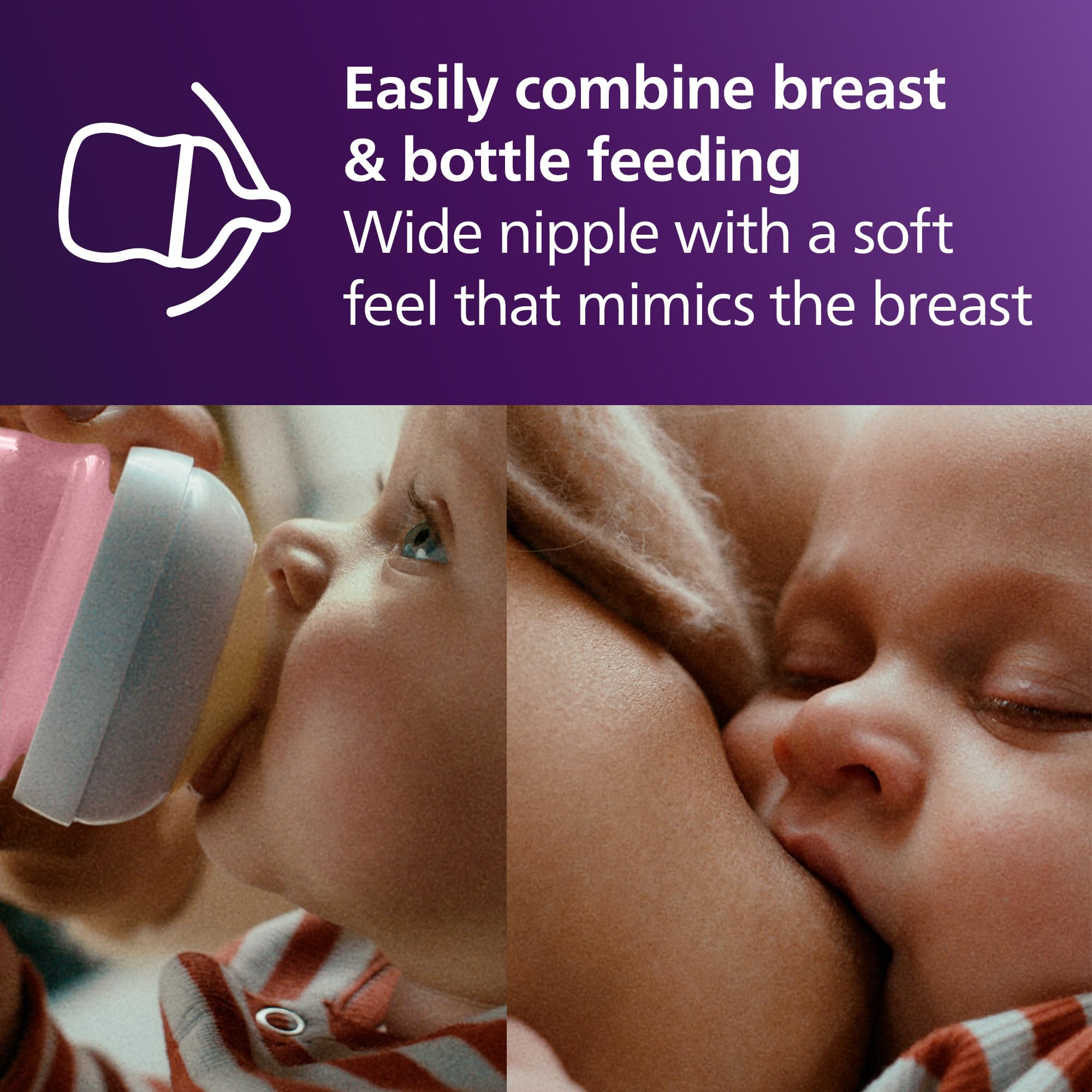 Philips Avent feeding baby lifestyle shot showing calm feeding experience