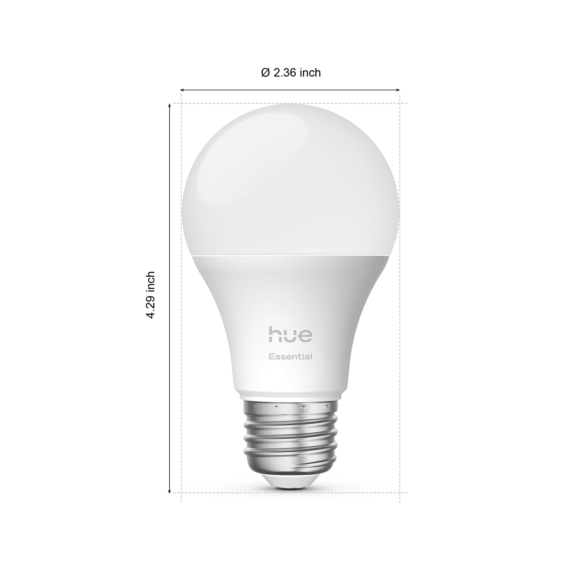 Philips Hue A19 four bulbs staged on wood surface illustrating included pack