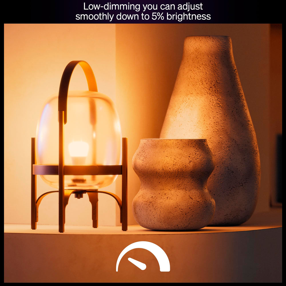 Philips Hue bulb held in hand for size comparison and easy fitting