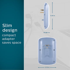Philips side profile showing low-profile design fitting behind furniture
