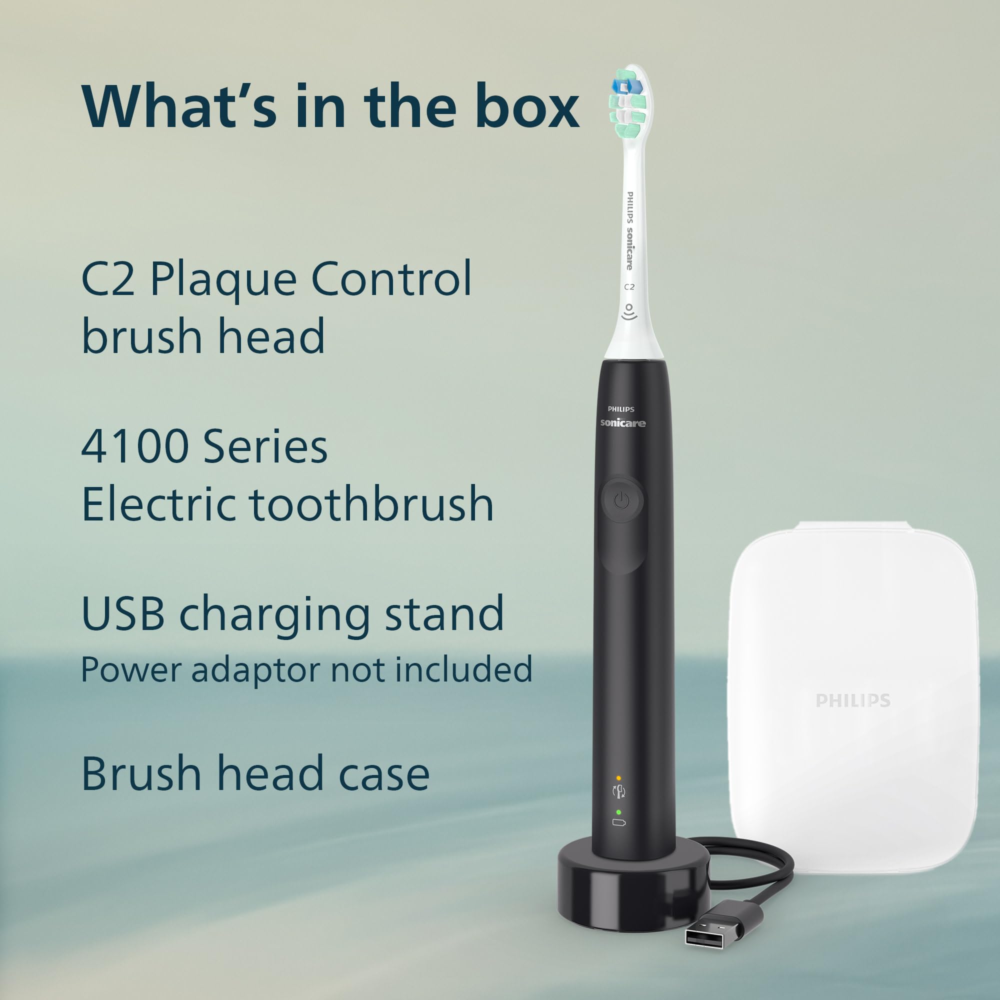 Philips Sonicare 4100 staged in bathroom lifestyle setting promoting daily oral routine
