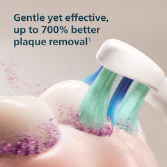 Philips Sonicare 4100 held in hand demonstrating size and comfortable grip for control