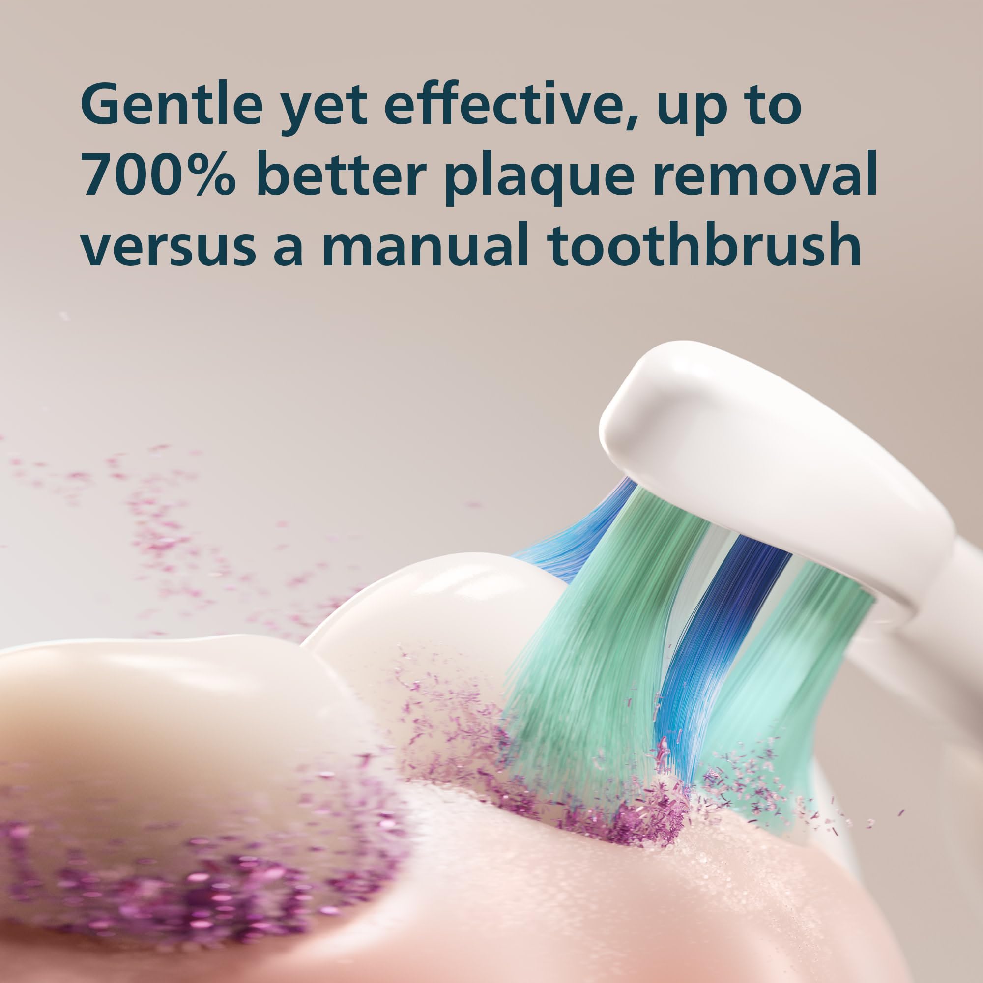 Philips Sonicare 4100 pressure sensor indicator on handle prevents overbrushing for gum health