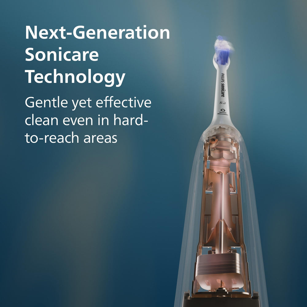 Philips Sonicare 5900 C3 brush head close-up highlighting dual bristles for deeper clean