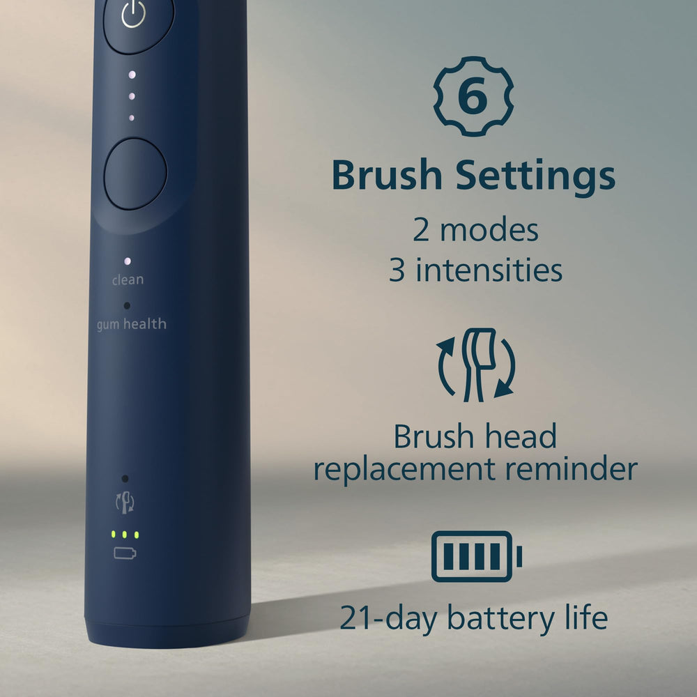 Philips Sonicare 5950 in-use at bathroom sink demonstrating guided two-minute brushing