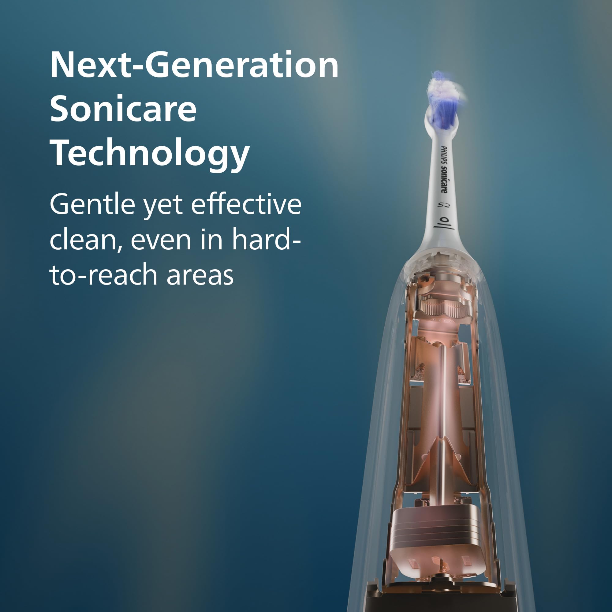 Philips Sonicare 5950 with two C3 brush heads showing effective plaque removal