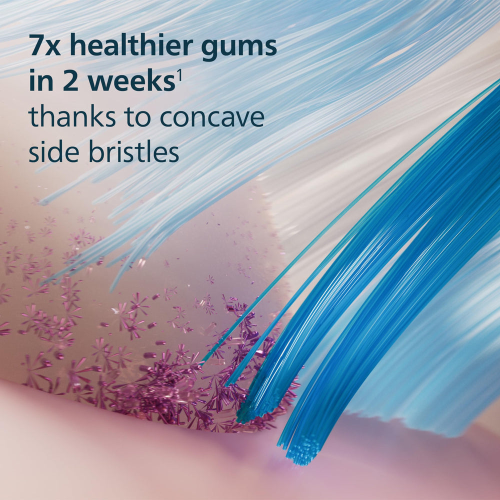 Philips Sonicare brush head clicked onto electric toothbrush handle