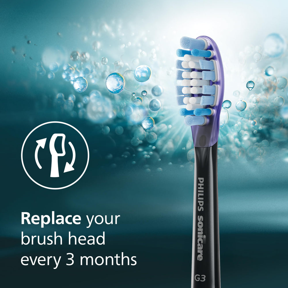 Philips Sonicare demonstration of fluid action reaching between teeth