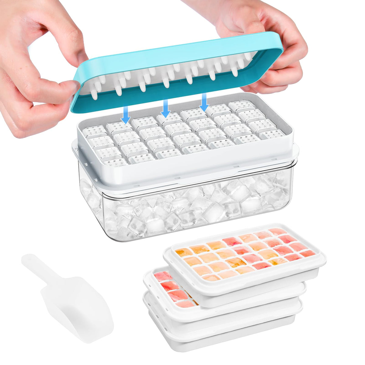 PHINOX front view of tray showing 84-cube layout and compact footprint