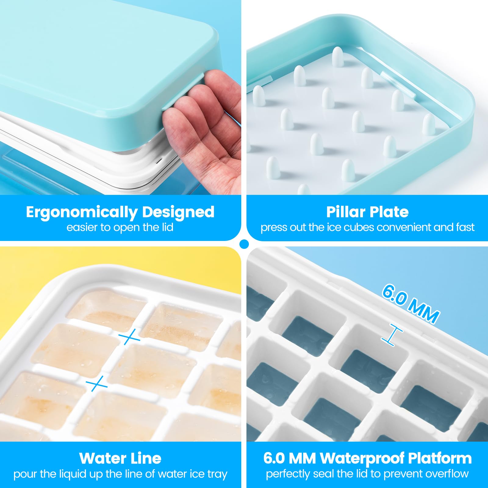 PHINOX lid seal detail illustrating tight closure to block freezer smells