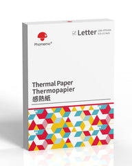 Phomemo front packaging showing 100 sheets and clear compatibility benefits