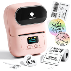 Phomemo M110 front view showing compact design and slot for labels for space-saving organization