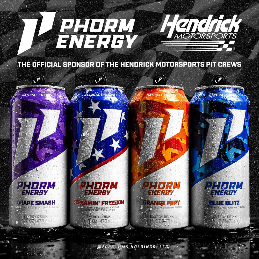 PHORM ENERGY can in gym bag showing portability and pre-workout readiness