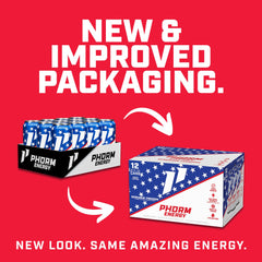 PHORM ENERGY poured into a glass showing color and fizzy texture for refreshing appeal
