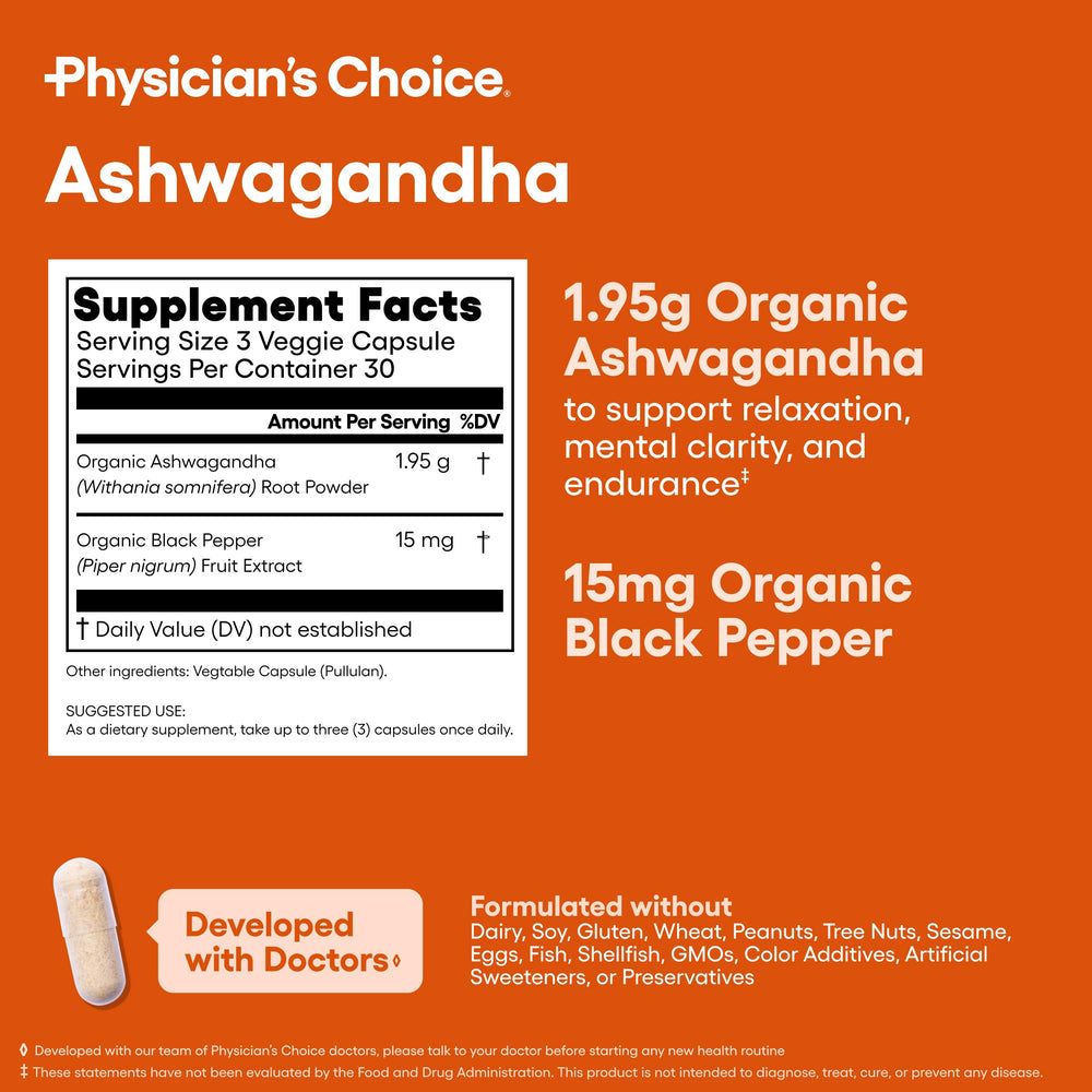 Physician's CHOICE bottle in calming lifestyle scene illustrating stress support benefit