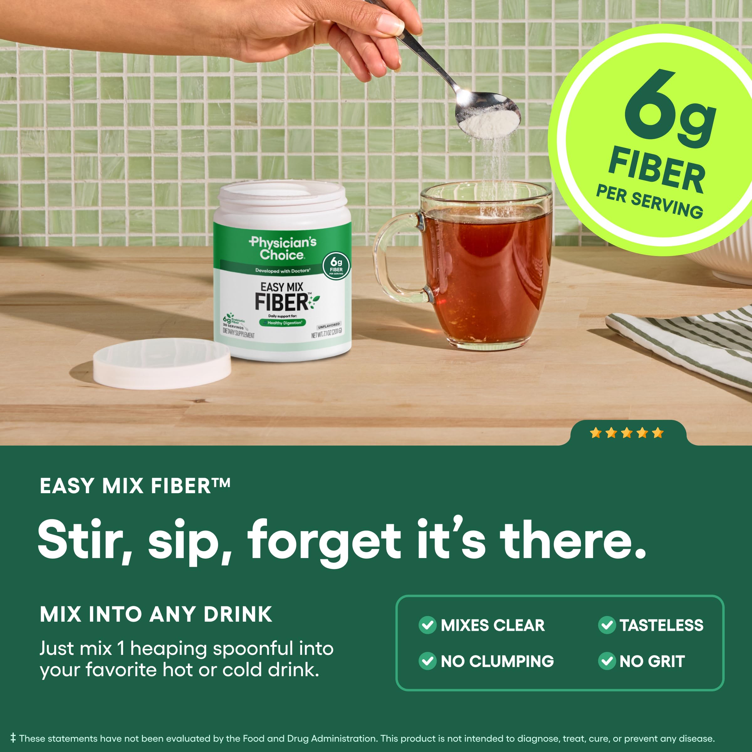 Physician's CHOICE scoop with powder illustrating simple portion control benefit