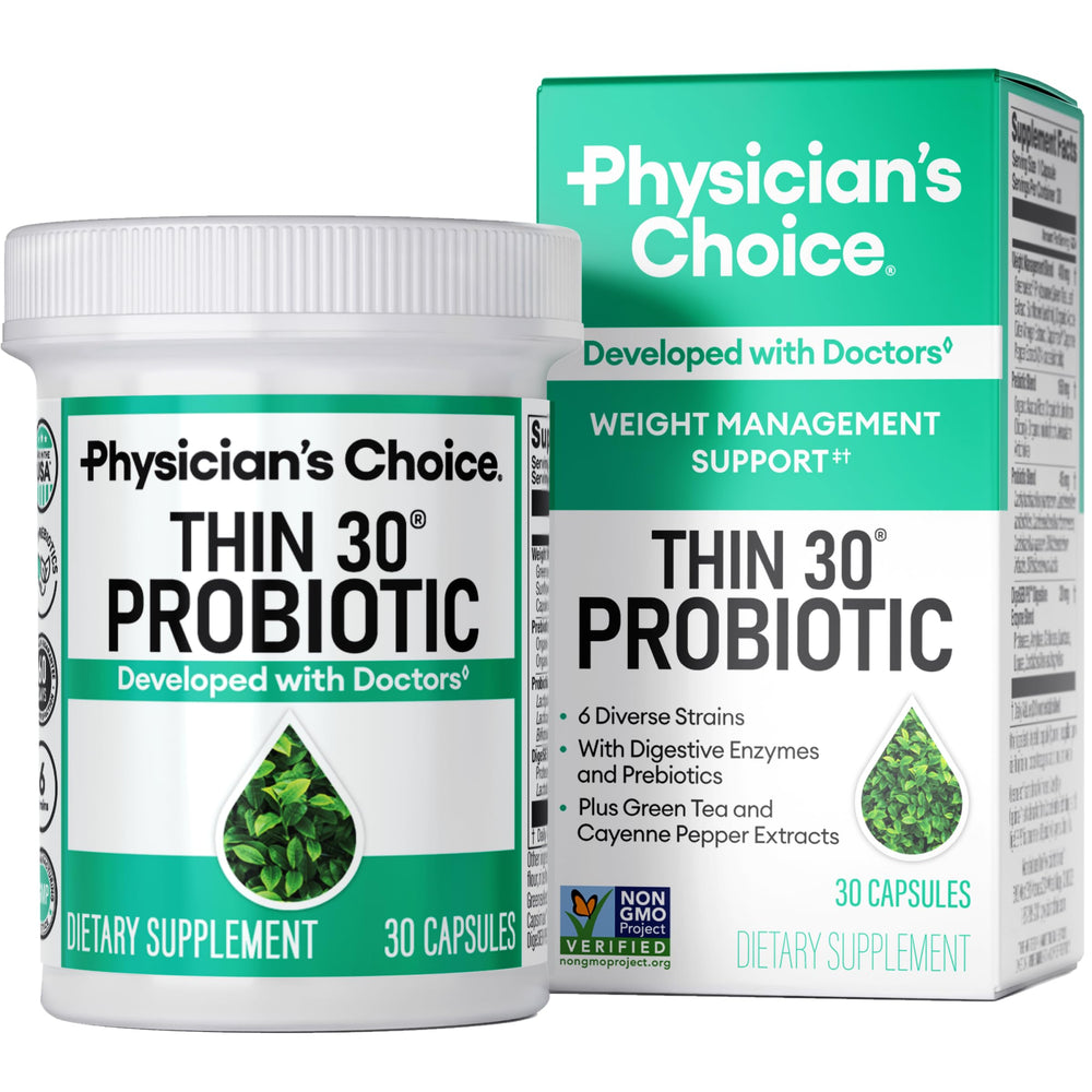 Physician's CHOICE front packaging showing bottle, supports digestive balance