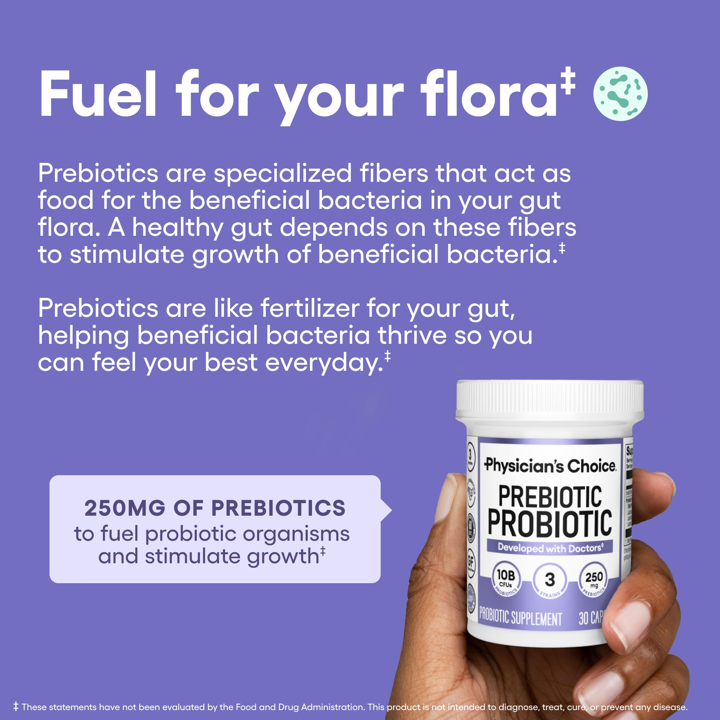 Physician's CHOICE chicory root inulin powder detail illustrating prebiotic source