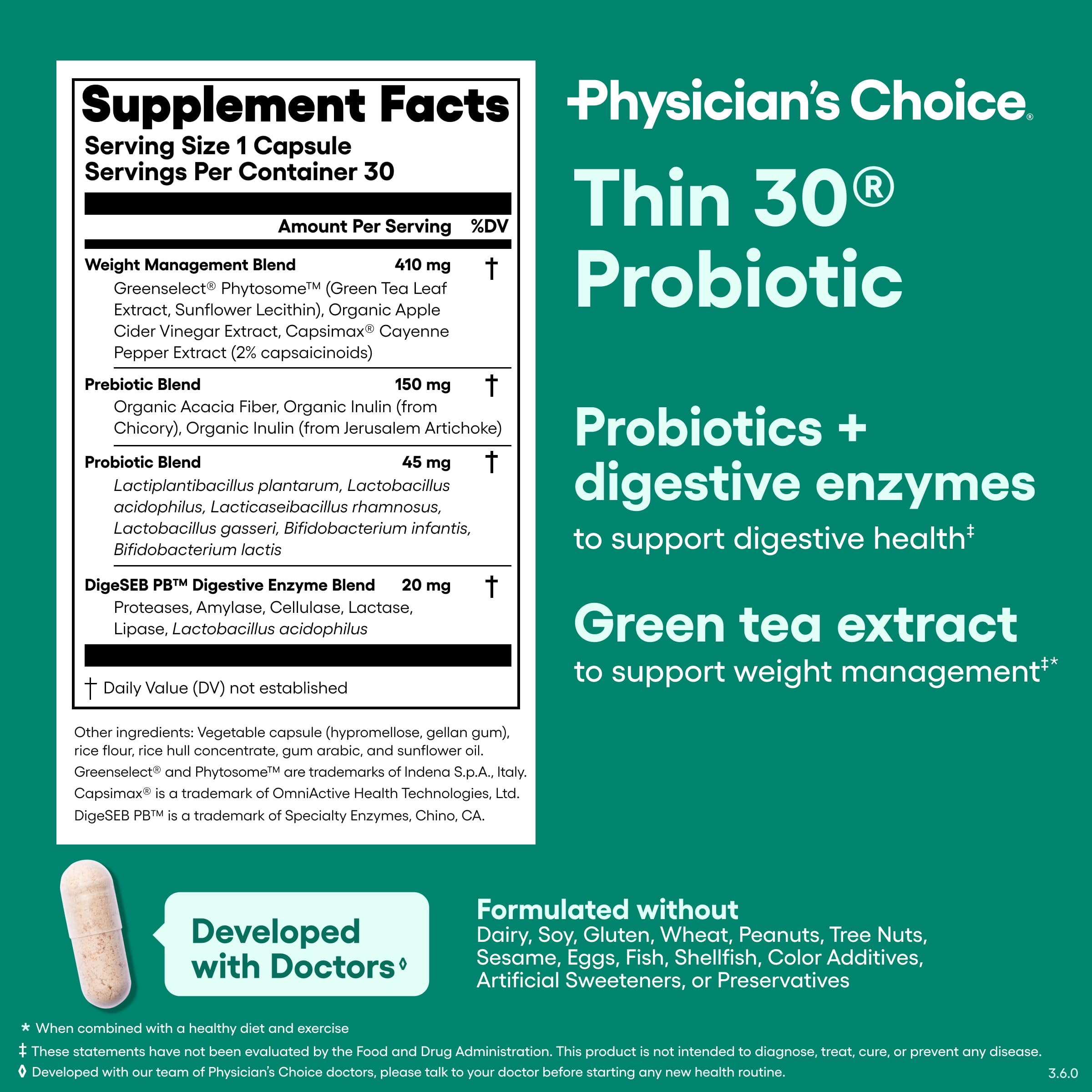 Physician's CHOICE bottle held in hand showing compact size and portability