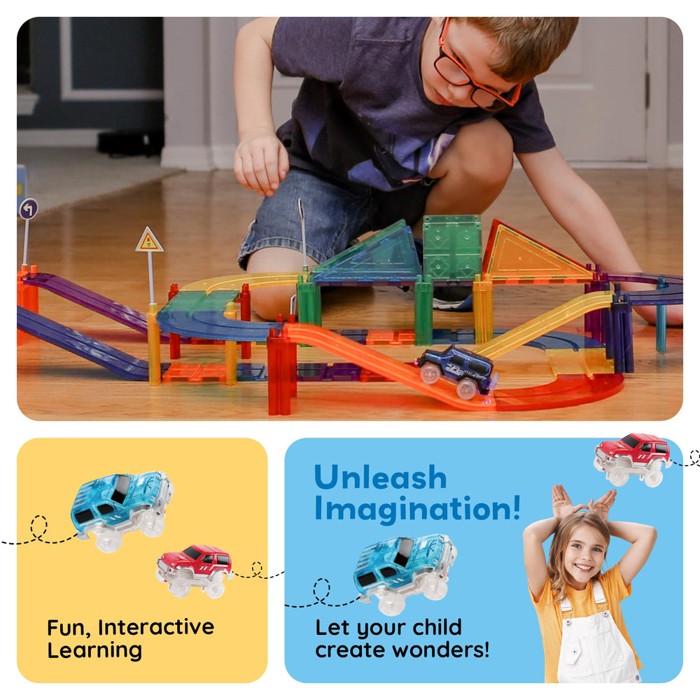 PicassoTiles elevated loop in use demonstrating stable multi-level racing fun