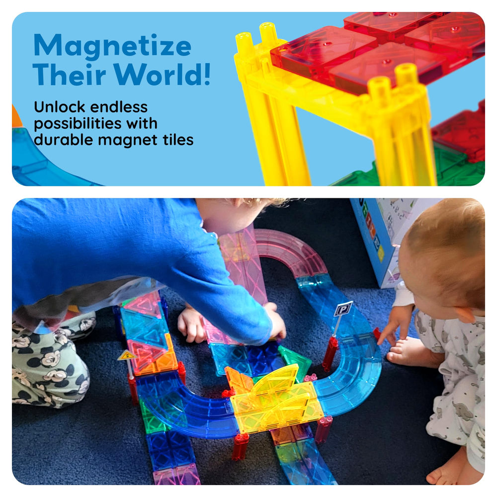 PicassoTiles size comparison with hand showing child-sized pieces for easy assembly