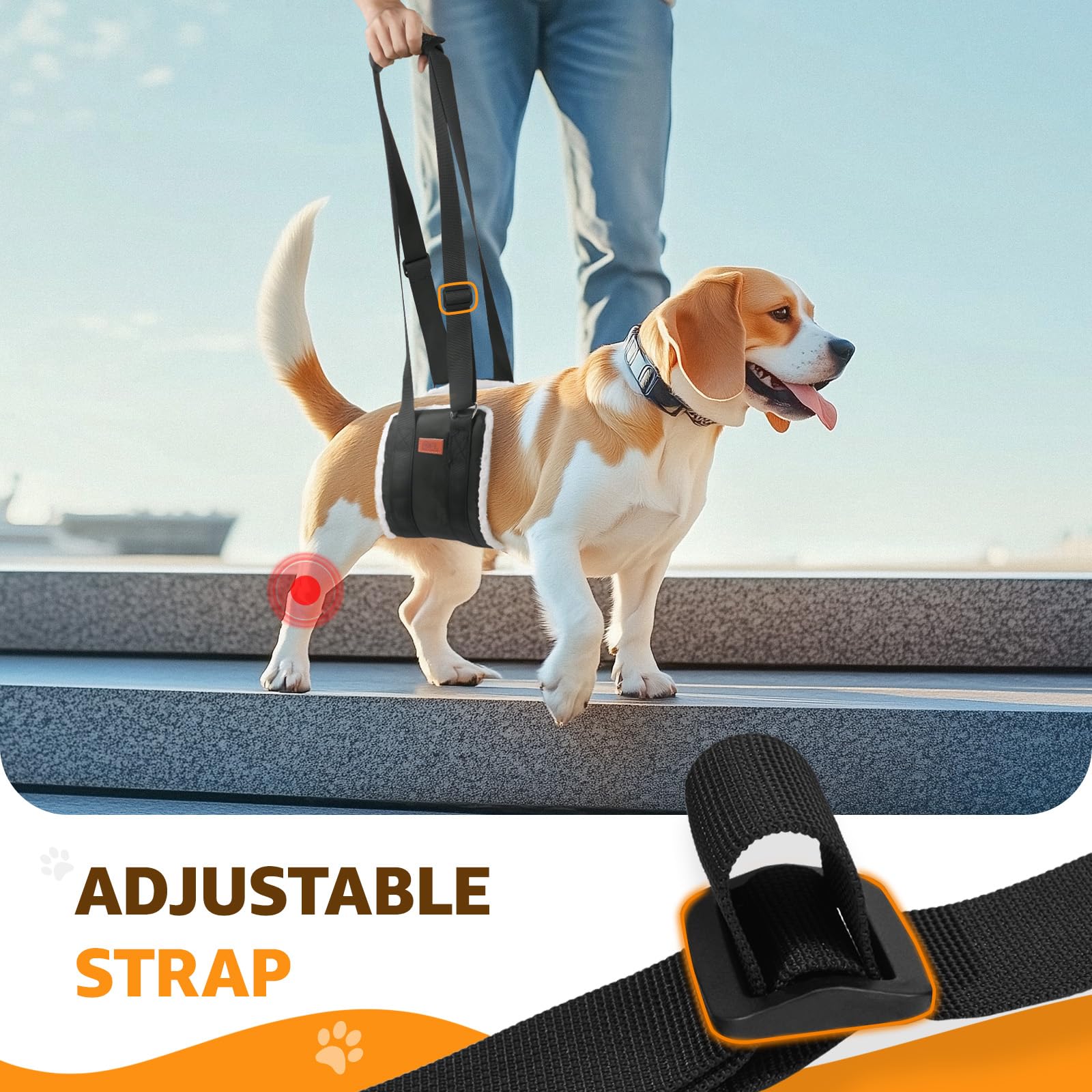 PICK FOR LIFE sling with ruler showing size and scale for medium breeds