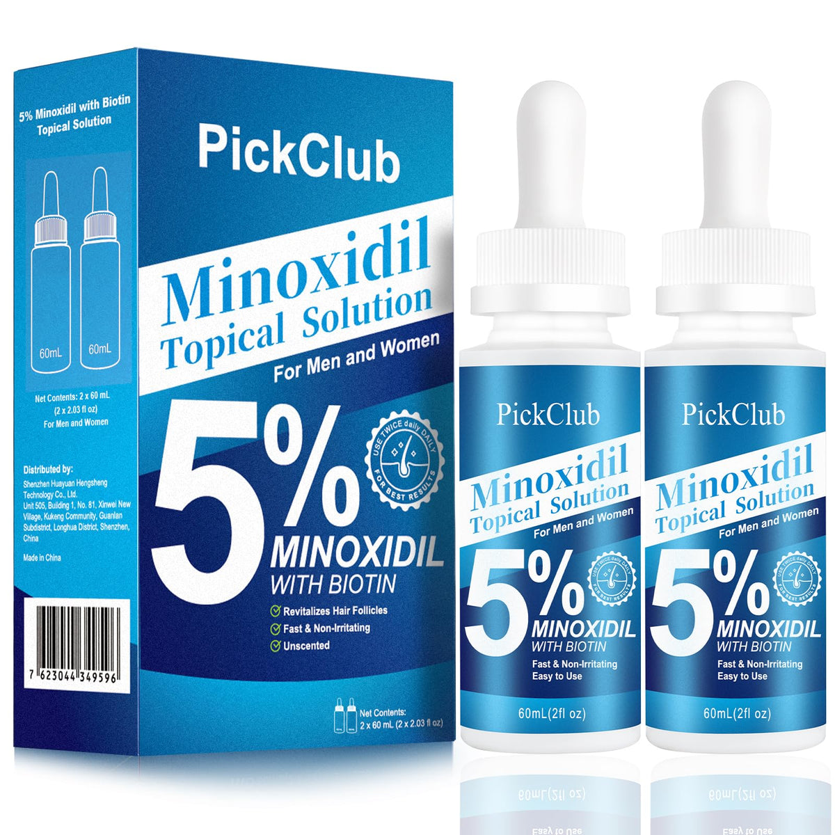 PickClub front packaging showing two bottles and clear product benefits for convenience