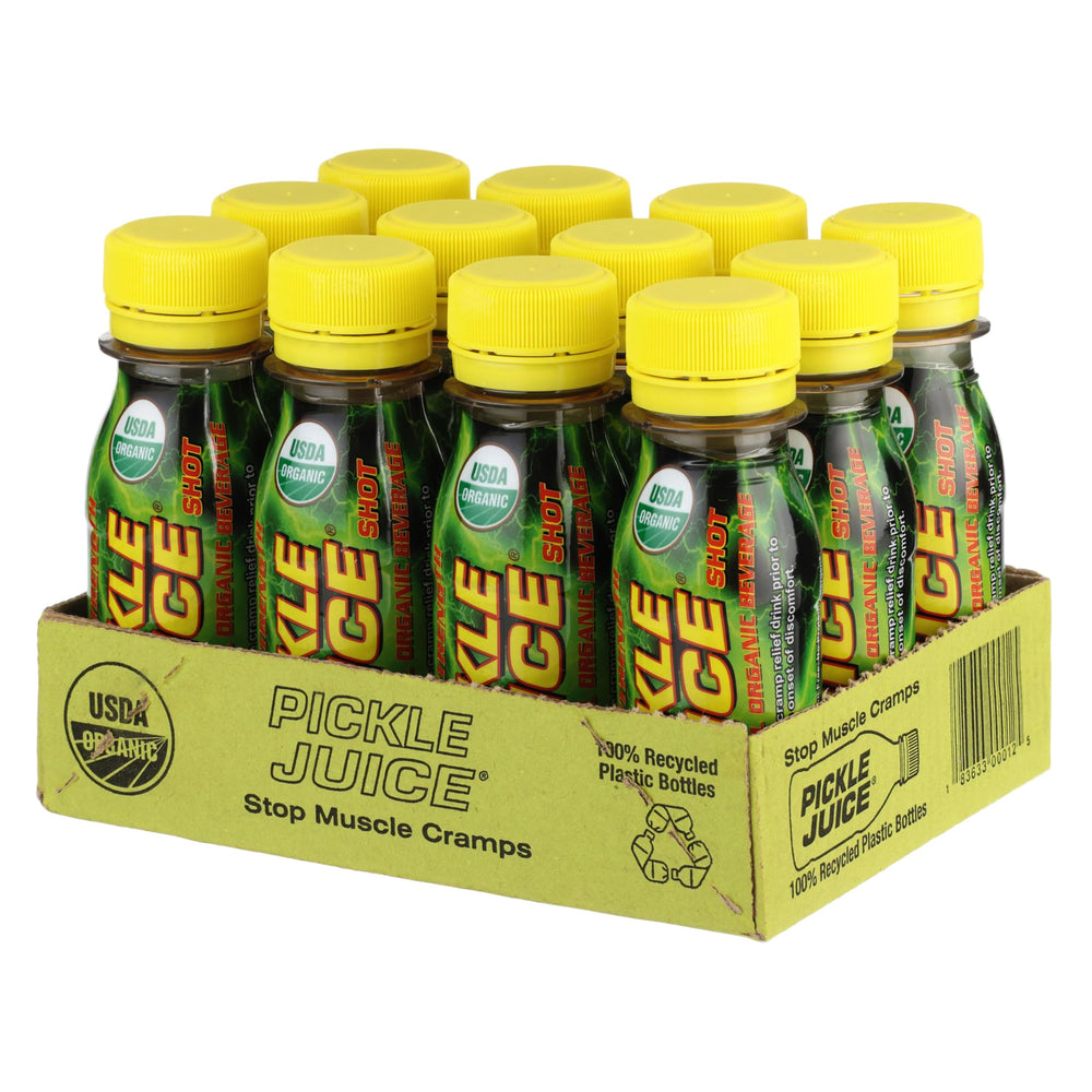 Pickle Juice extra strength front packaging showing 12-pack benefit