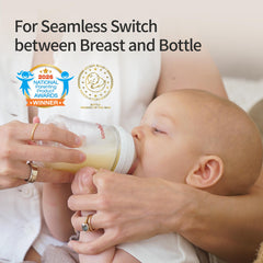 PIGEON bottle in hand to show scale and comfortable grip benefit