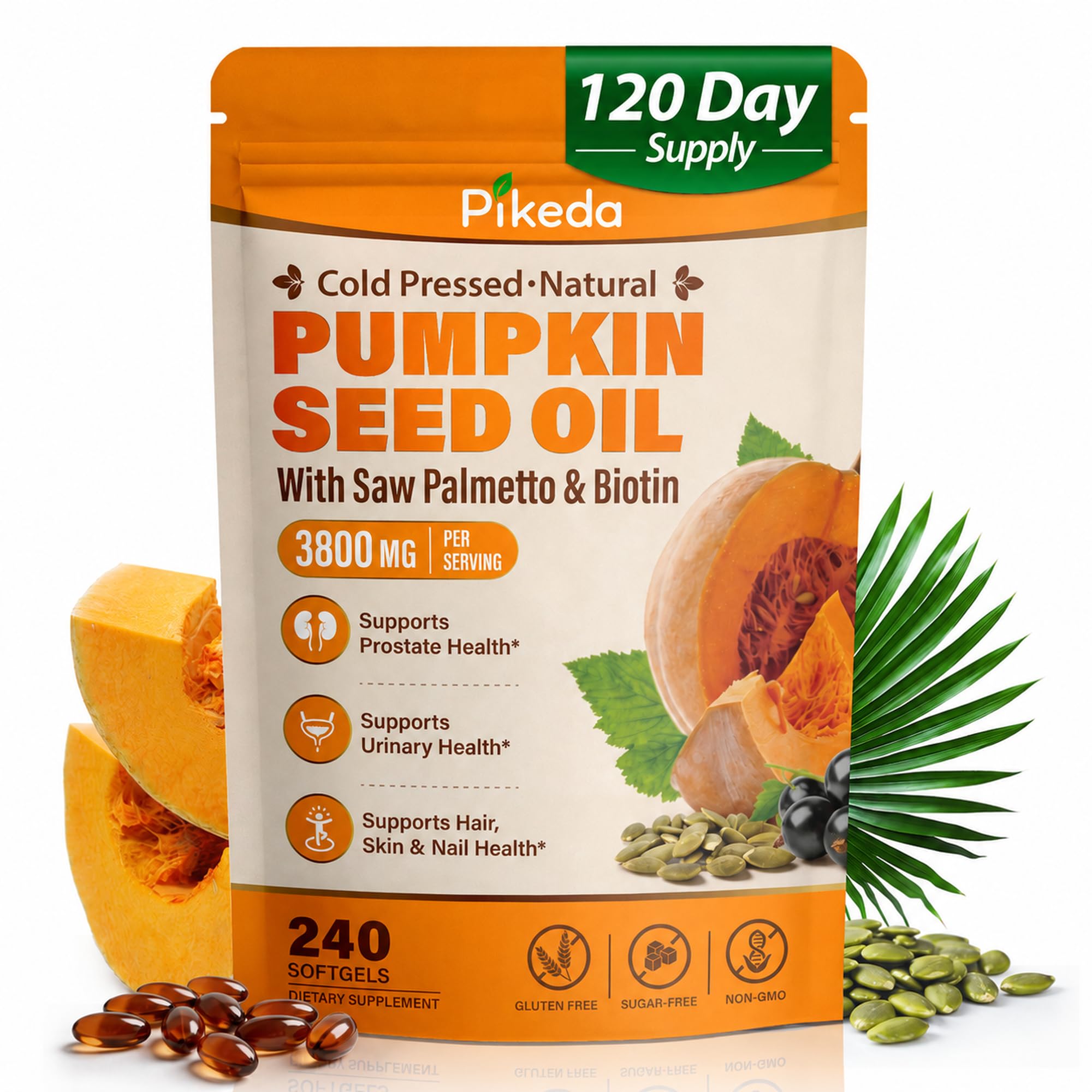 Pikeda front packaging showing product benefits and 240 softgels