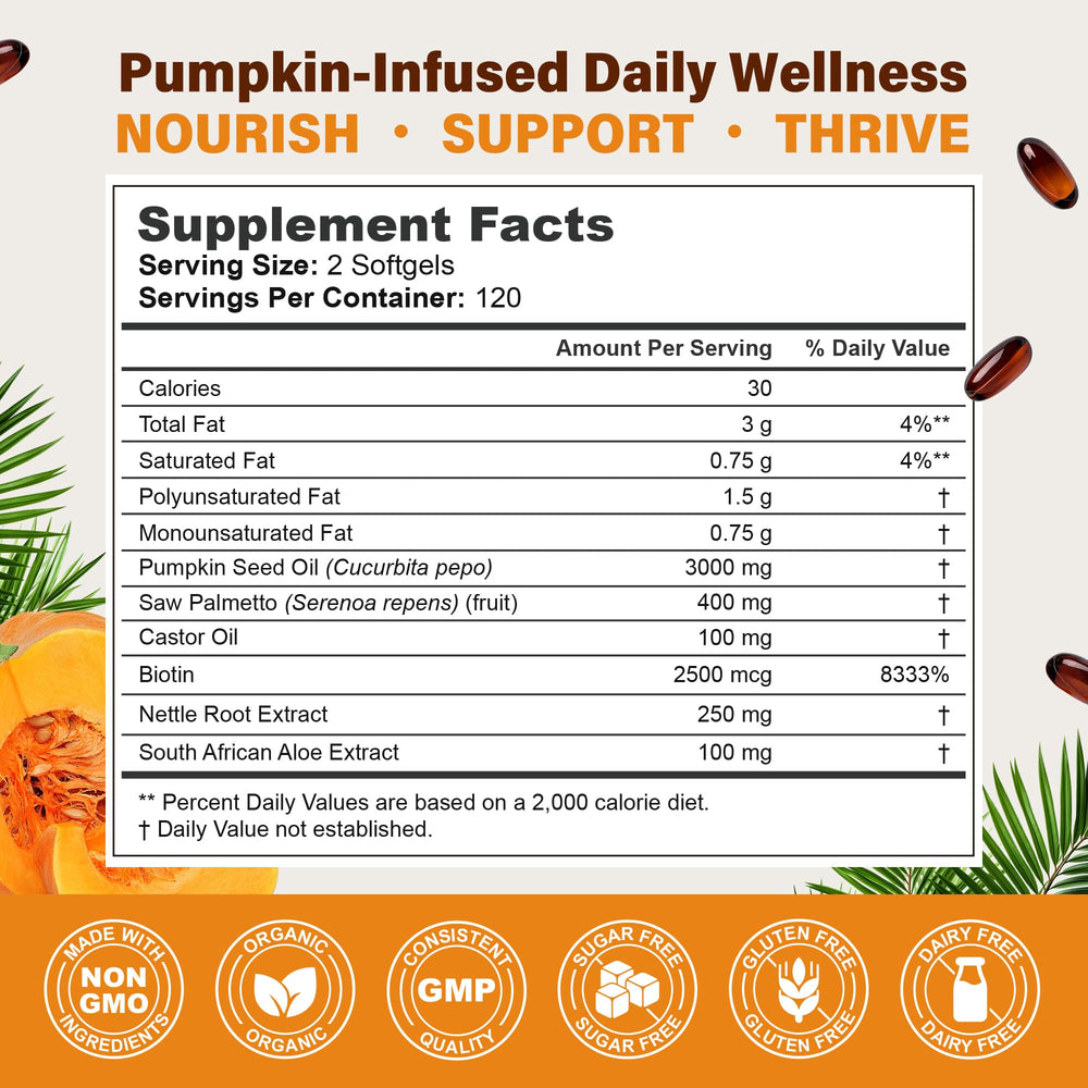 Pikeda pumpkin seeds and oil bottle illustrating cold-pressed purity