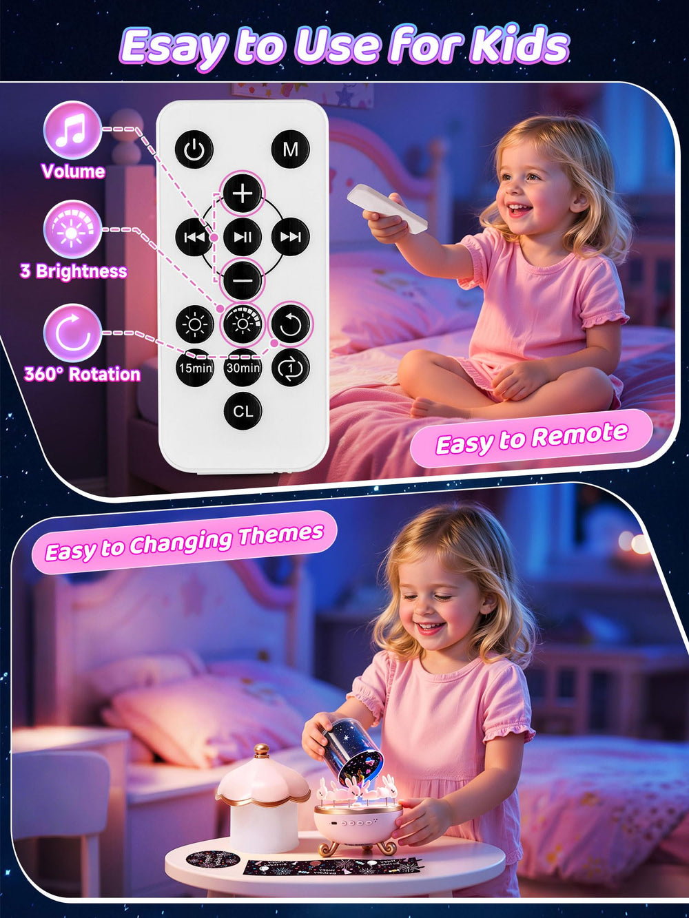 PIKOY cordless unit being held by a child for portable bedtime comfort