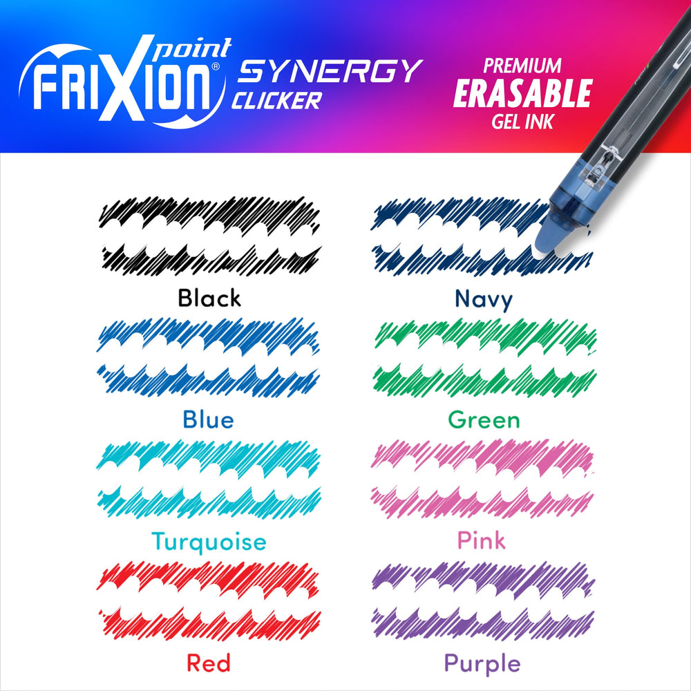 PILOT FriXion writing sample on paper showing quick-dry, smear-resistant ink