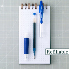 PILOT G2 grip detail emphasizing cushioned rubber comfort and control