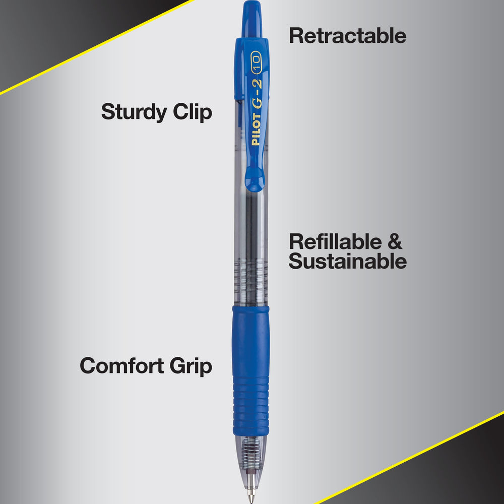 PILOT G2 cushioned rubber grip close-up reducing hand fatigue during writing