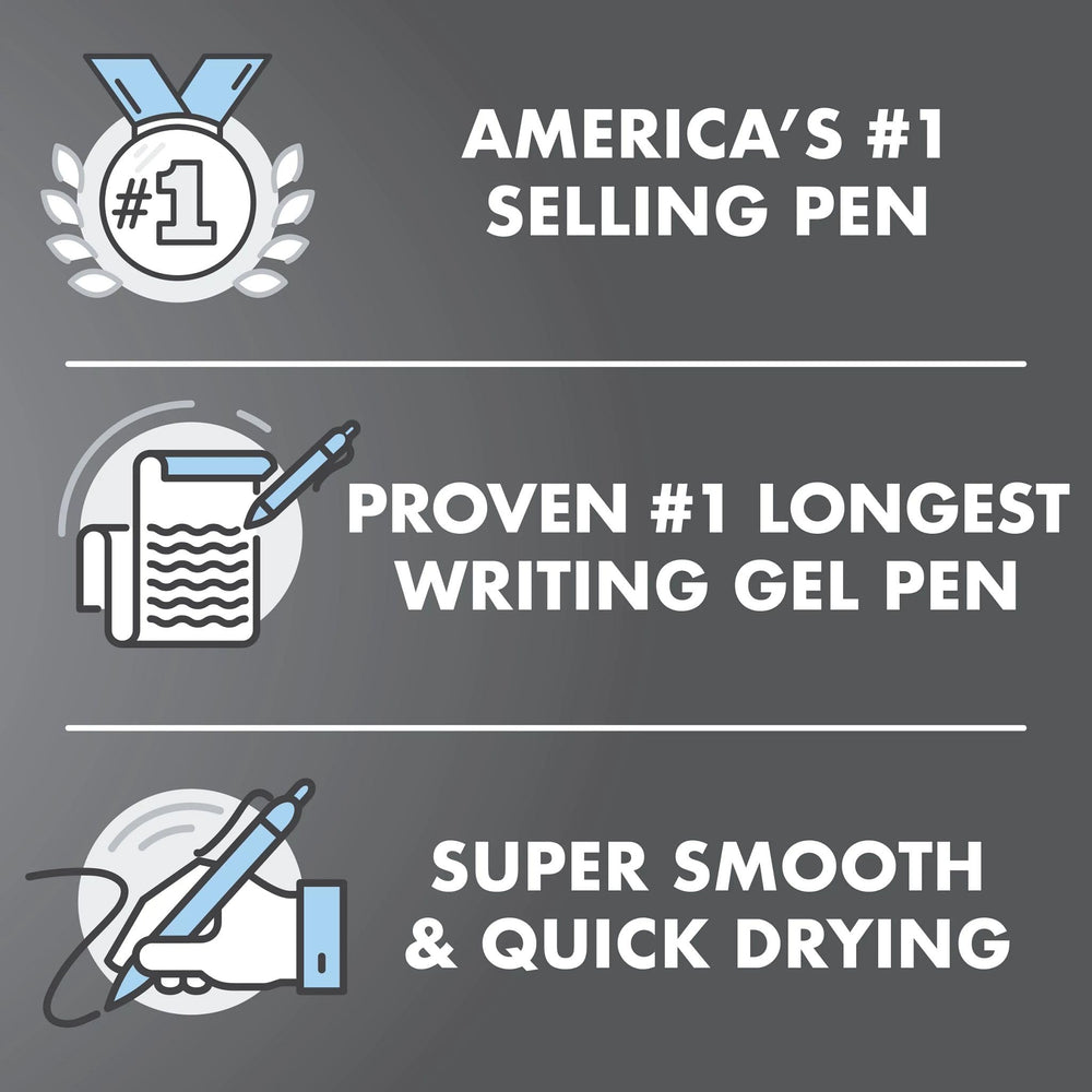 PILOT G2 next to notebook illustrating pen scale and portability