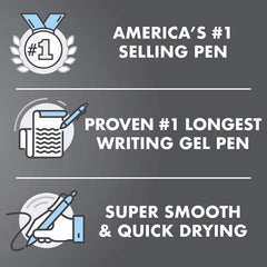 PILOT G2 writing sample on paper showing bold dark black and blue strokes