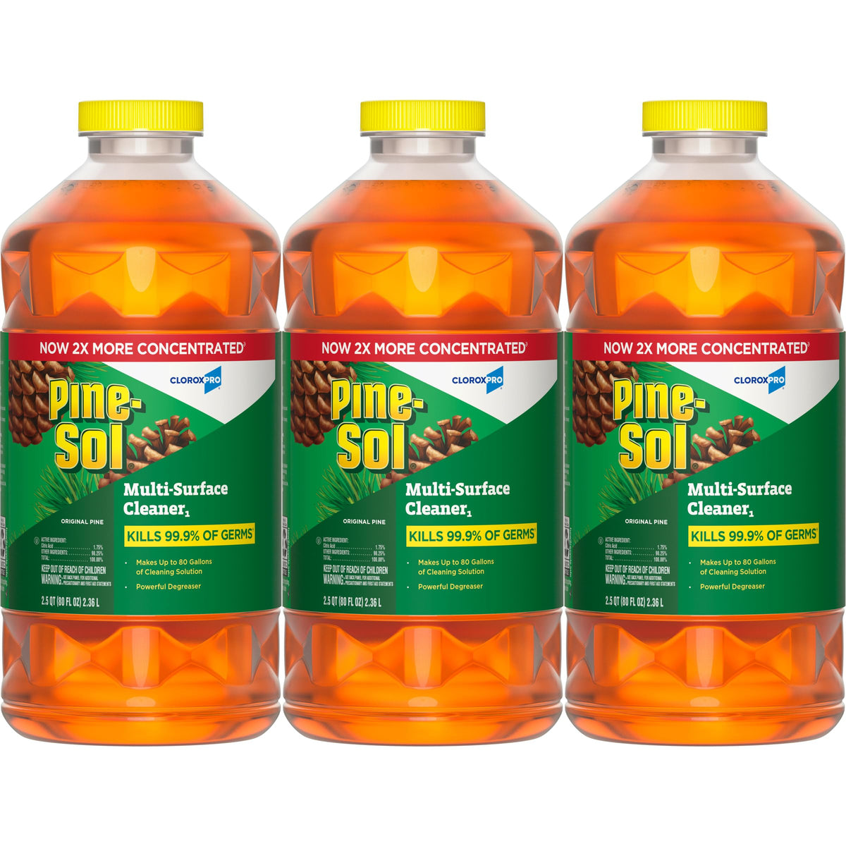 Pine-Sol bottle front packaging showing product and pine scent benefits