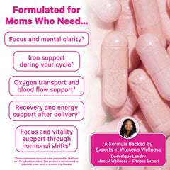 Close-up of a single capsule texture, Pink Stork gentle-on-stomach benefit