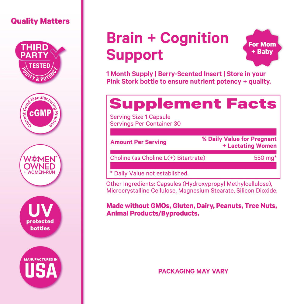 Pink Stork supplement being taken by pregnant woman supporting routine consistency