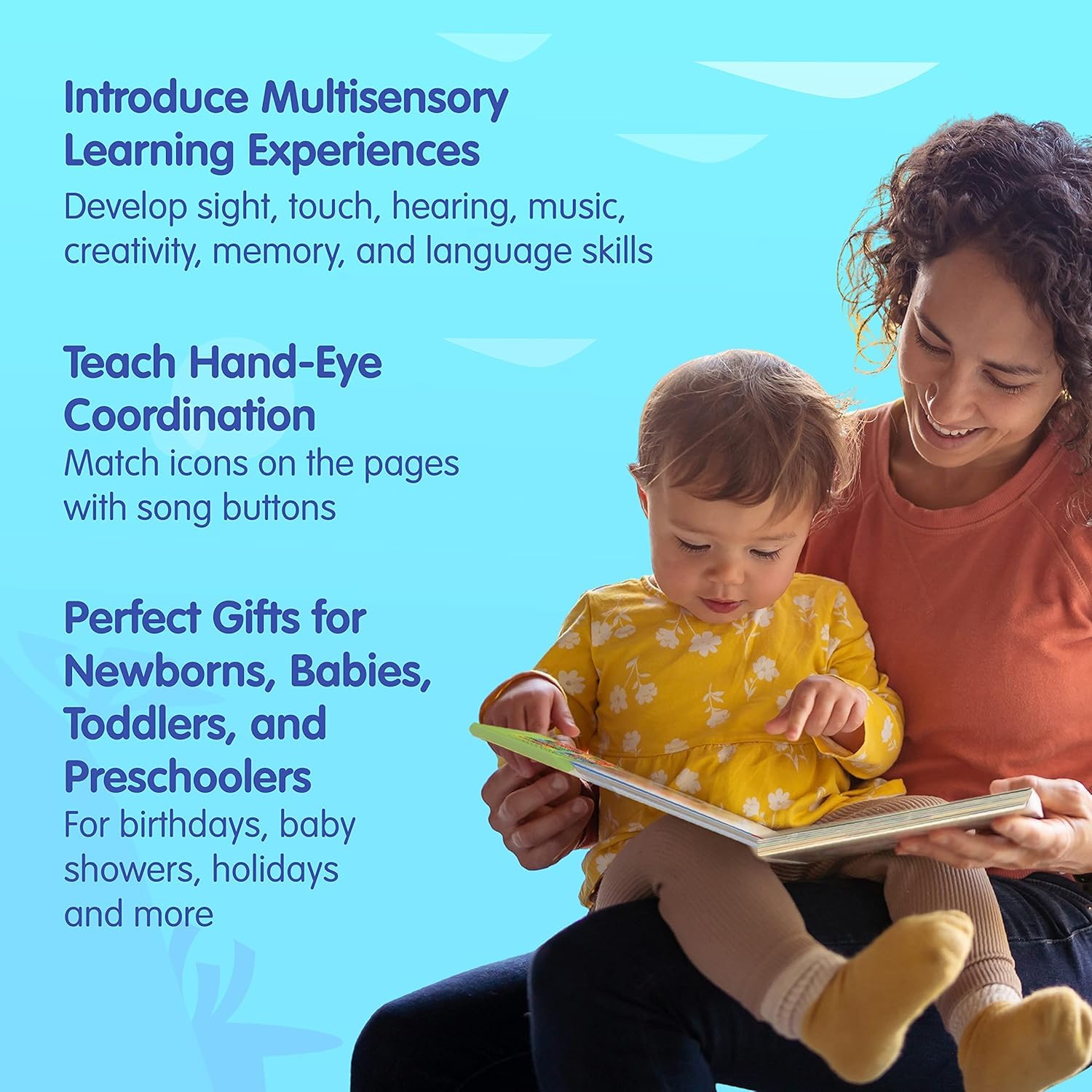 Pinkfong Baby Shark close-up of buttons and benefit: tactile controls for motor practice