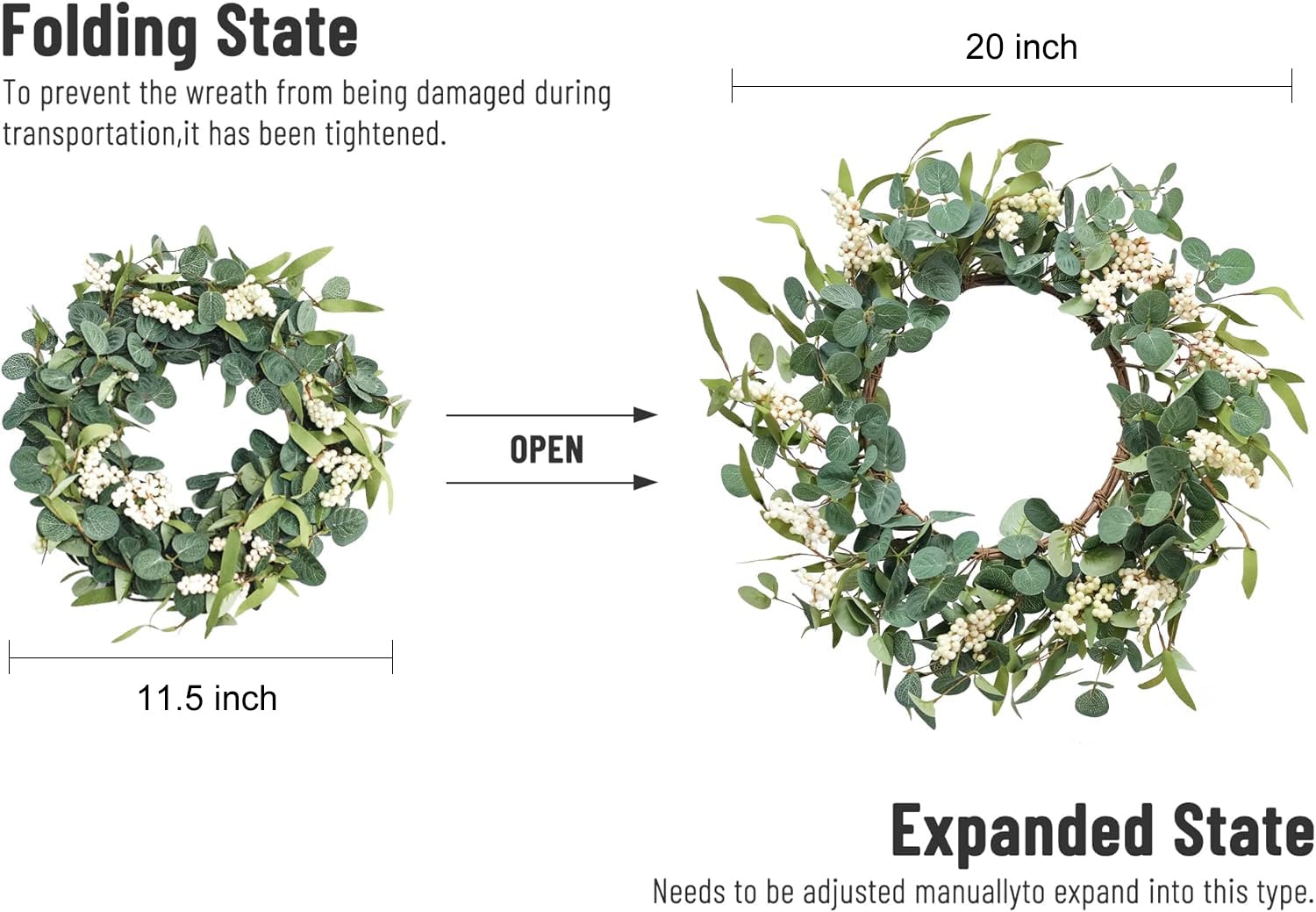 pinkpum wreath in a living room setting showing year-round indoor ambiance
