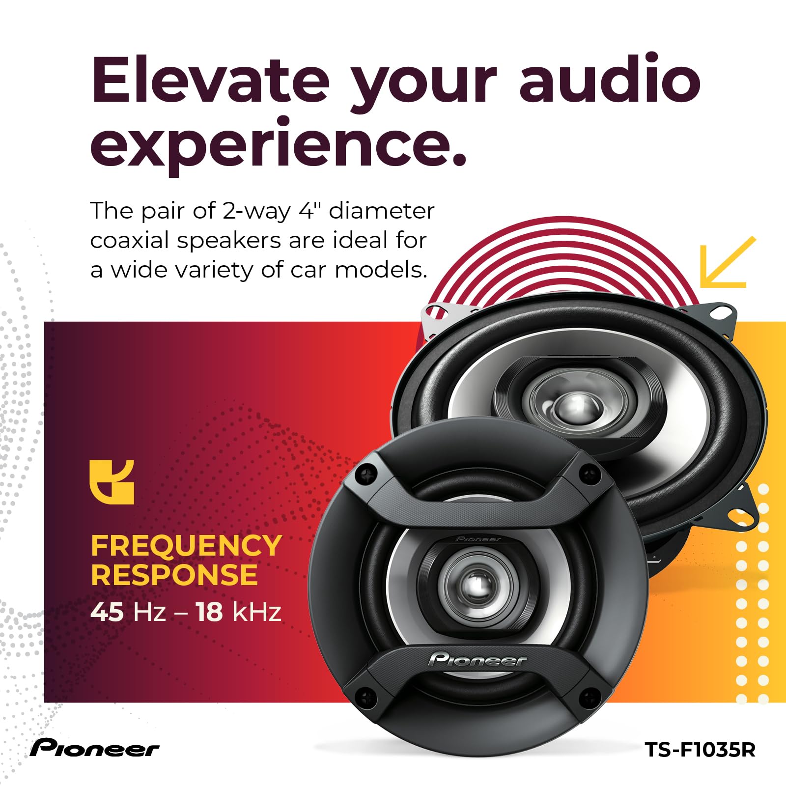Pioneer installed in a car door demonstrating seamless upgrade and better sound