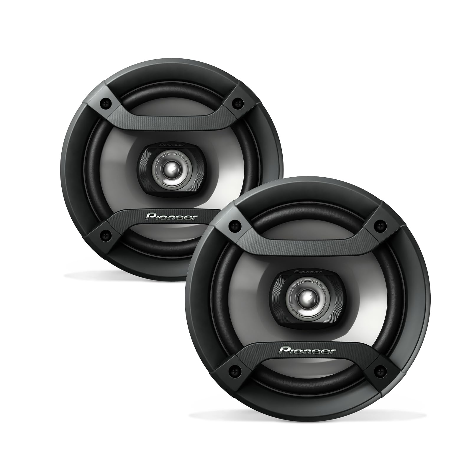 PIONEER front view of speaker showing grille and clean fit for improved sound