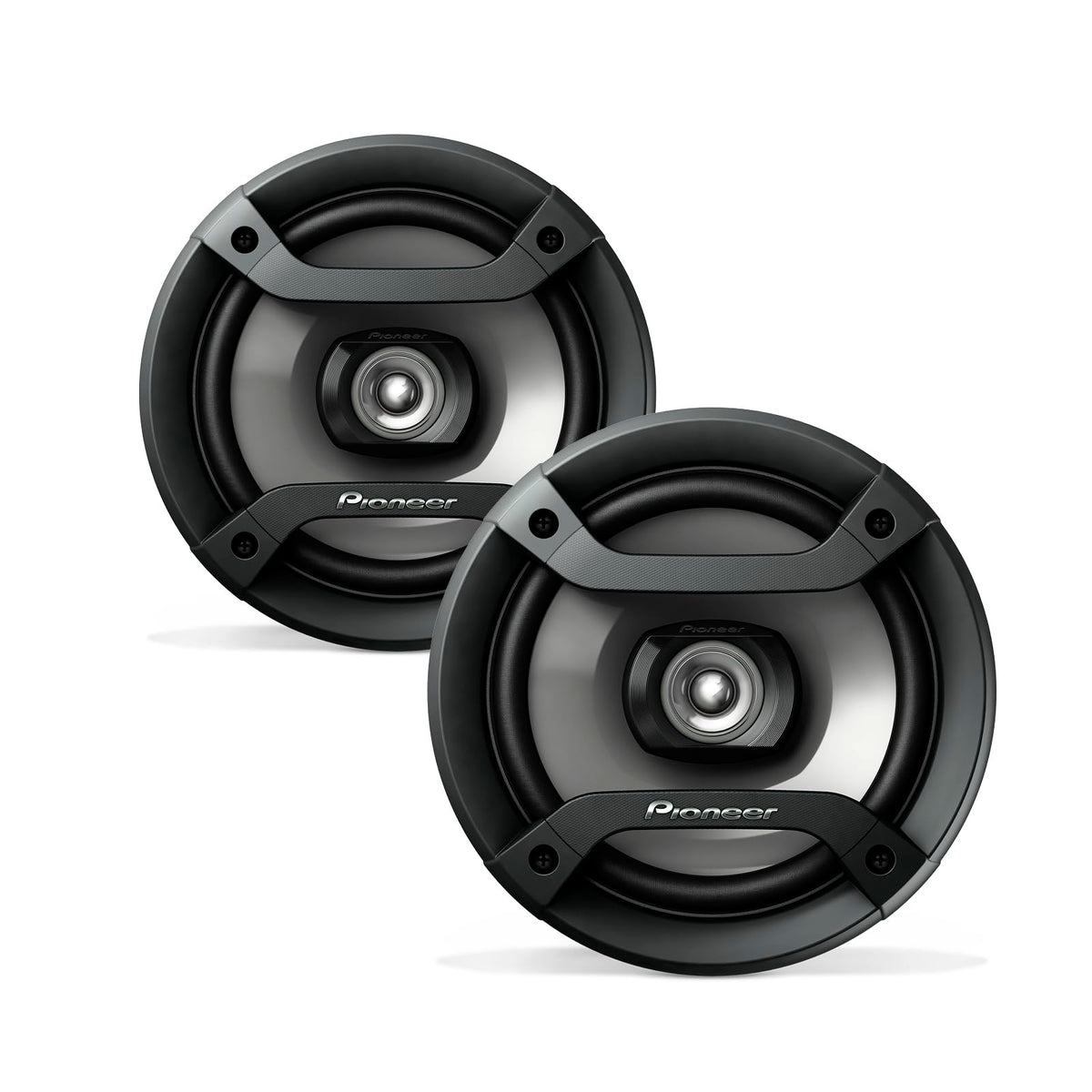 PIONEER front view of speaker showing grille and clean fit for improved sound