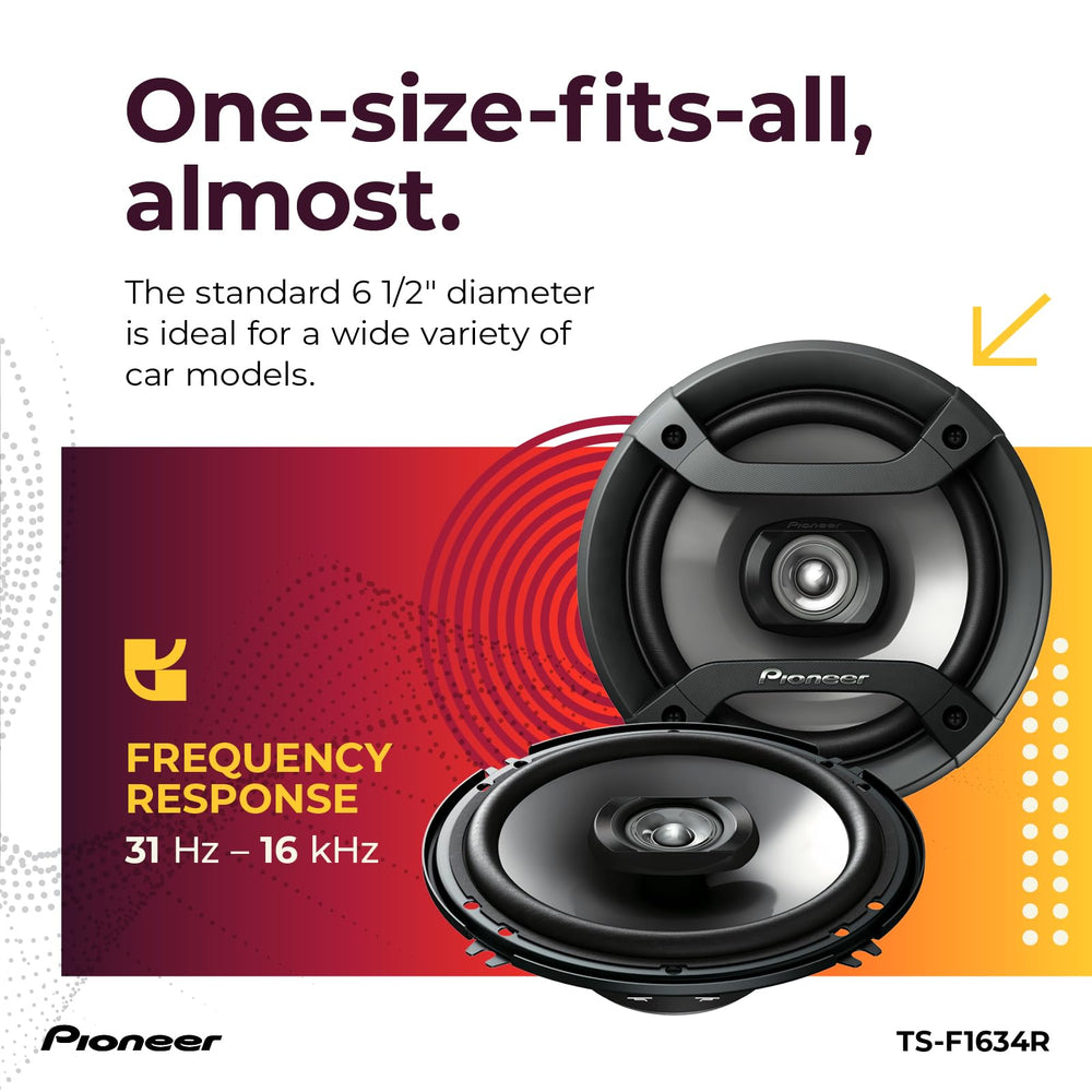 PIONEER speaker installed in car door demonstrating upgraded in-car clarity