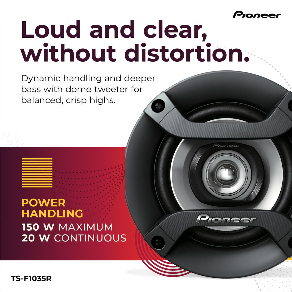 Pioneer speaker with grille removed displaying drivers for straightforward installation