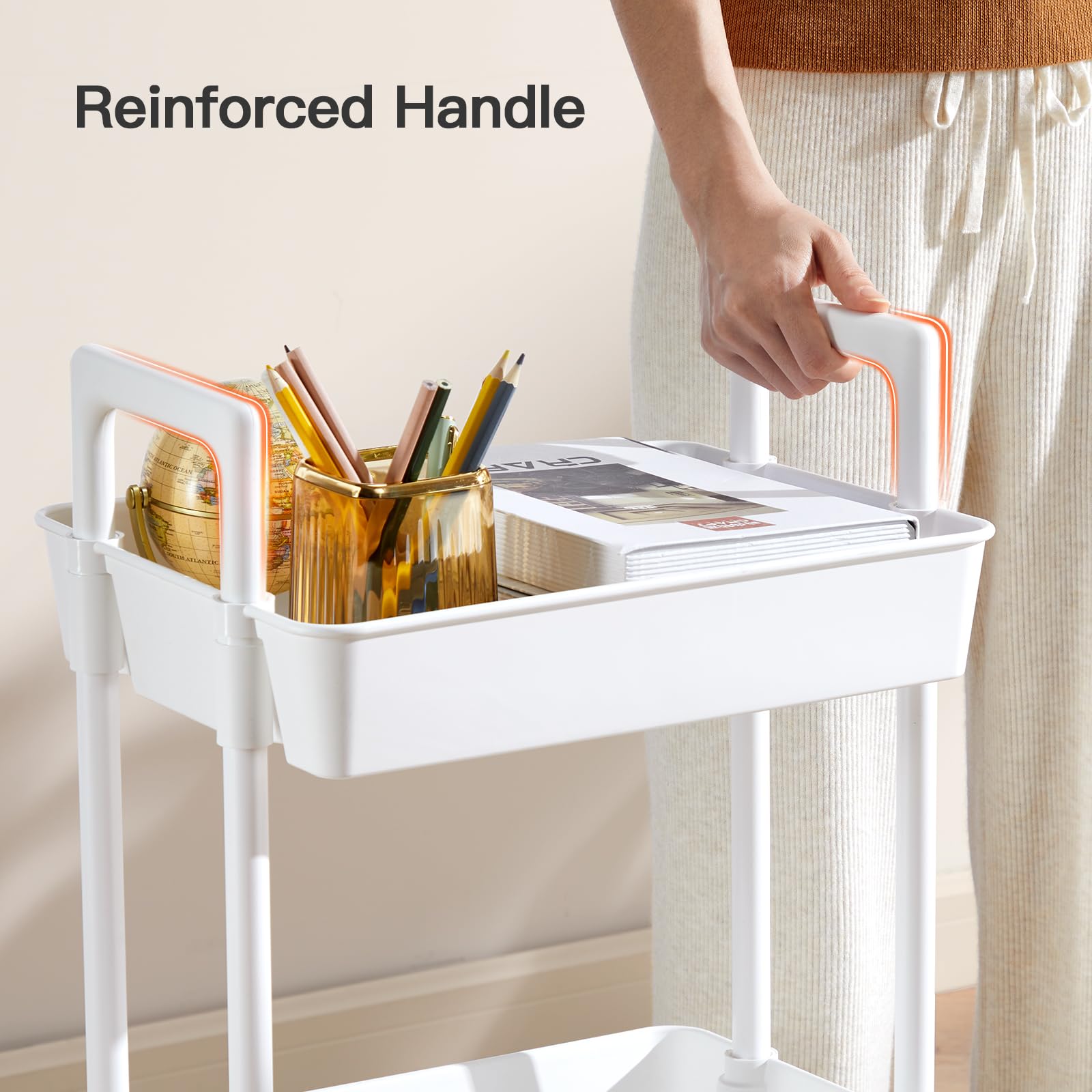 Pipishell cart in kitchen setting holding spices and jars for quick access