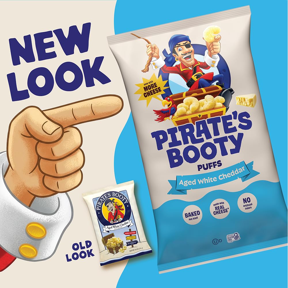 Pirate's Booty size comparison in hand demonstrating easy portion control